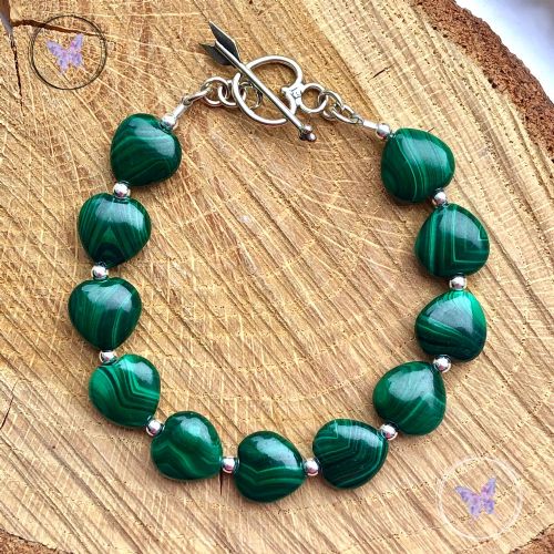 Malachite Hearts Healing Bracelet